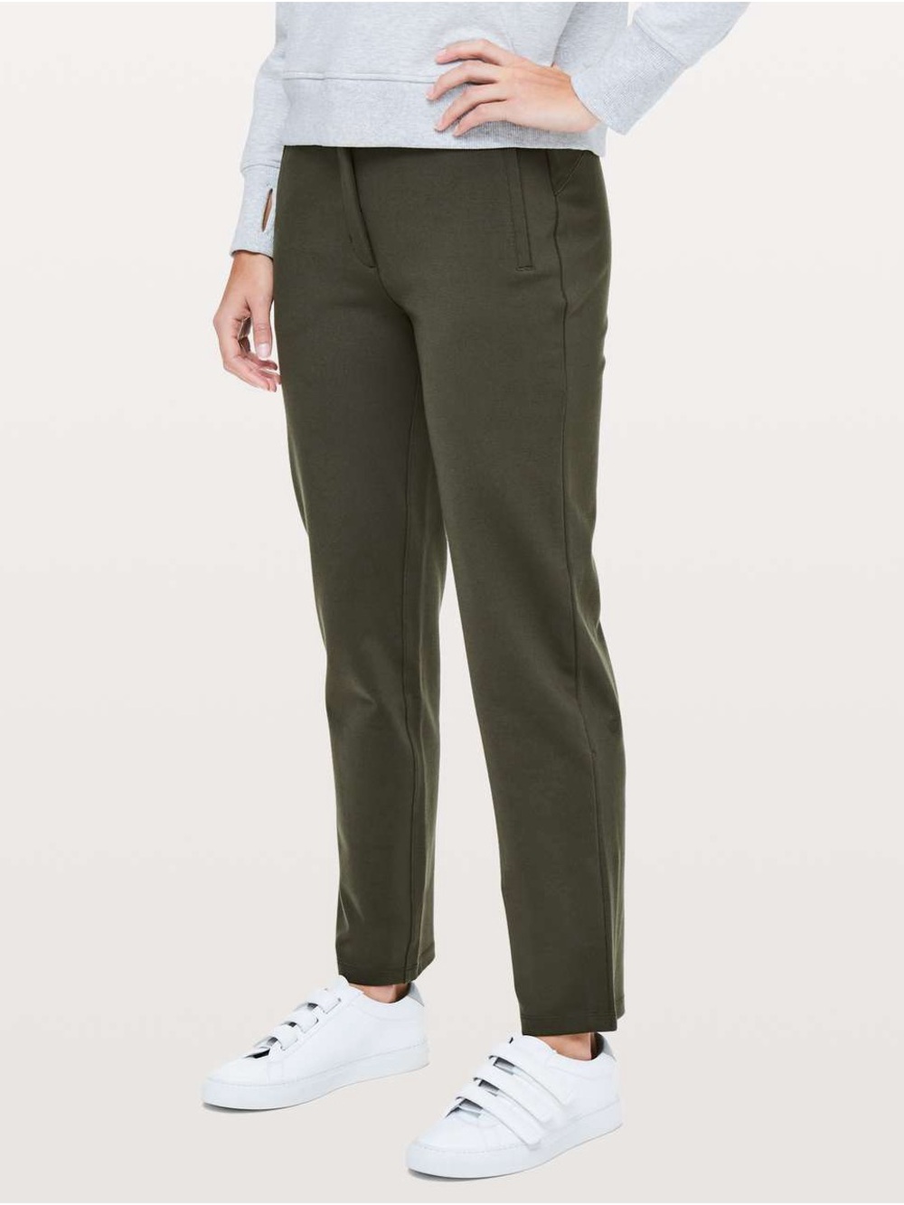Lululemon On the Move Pant Dark Olive Green Ponte 7/8 Trouser 4
